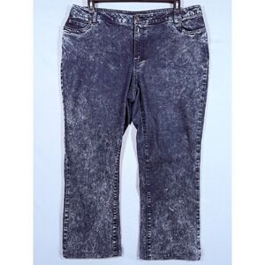 Denim 24/7 Jeans Women 16W Blue Denim 90's‎ Acid Washed 39x27" Rise 11"